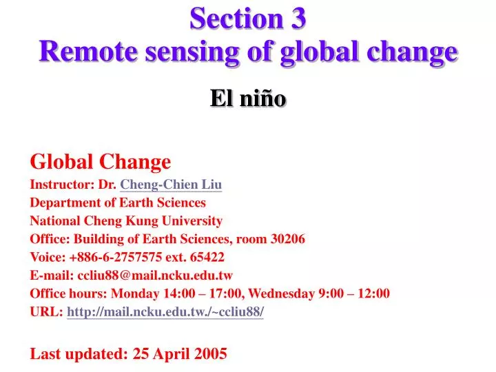 section 3 remote sensing of global change