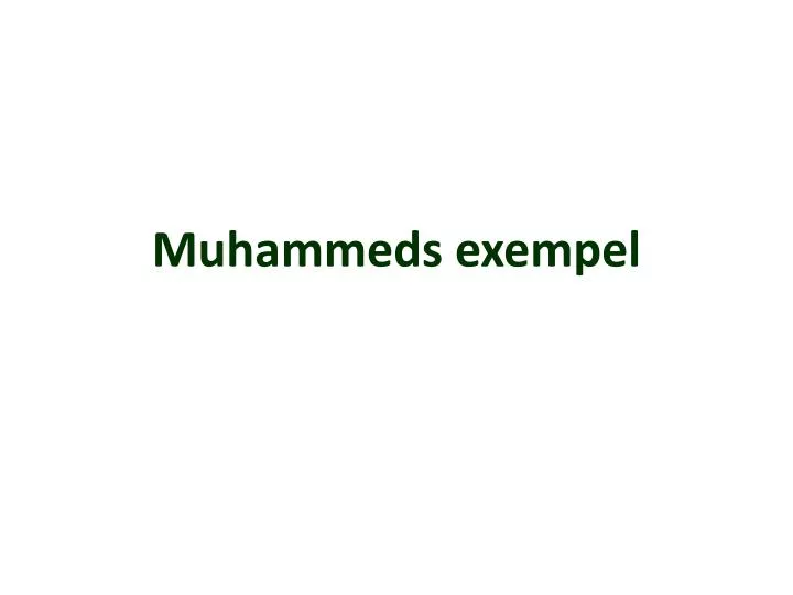 muhammeds exempel
