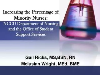 Gail Ricks, MS,BSN, RN Melusian Wright, MEd, BME