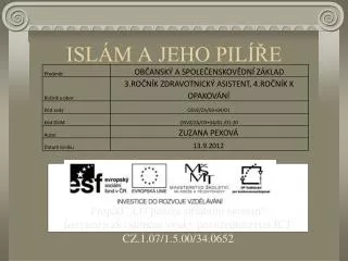 isl m a jeho pil e