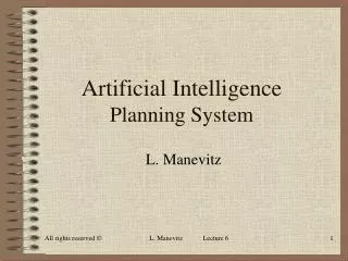 Artificial Intelligence Planning System
