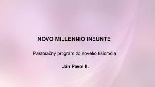 novo millennio ineunte