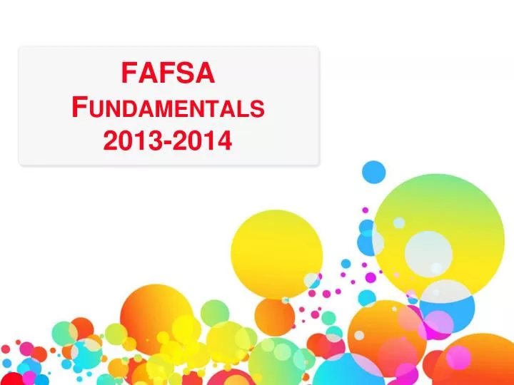 fafsa f undamentals 2013 2014