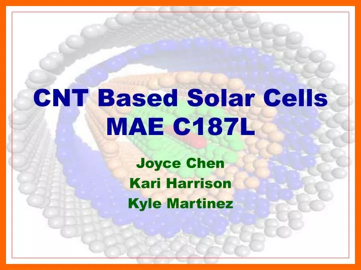 cnt based solar cells mae c187l