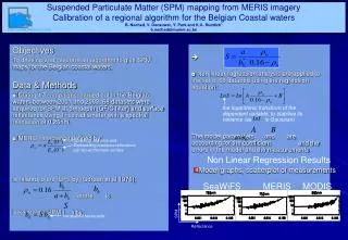 Objectives To develop and calibrate an algorithm to give SPM maps for the Belgian coastal waters.