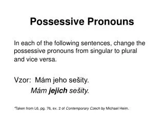possessive pronouns