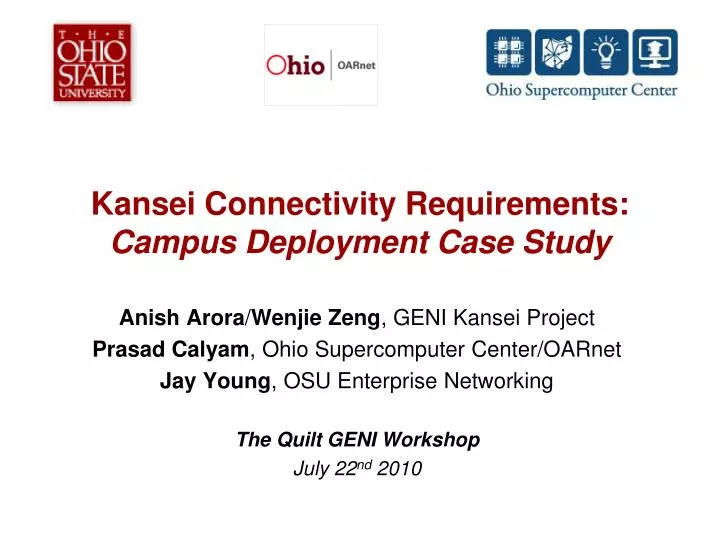 kansei connectivity requirements campus deployment case study