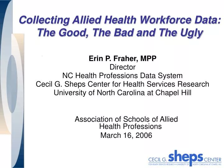 collecting allied health workforce data the good the bad and the ugly