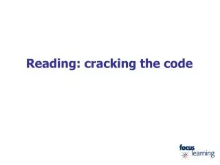 Reading: cracking the code
