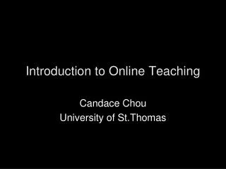 Introduction to Online Teaching