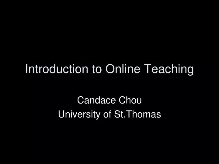 introduction to online teaching