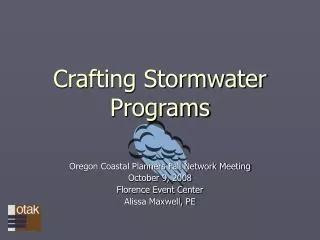 Crafting Stormwater Programs