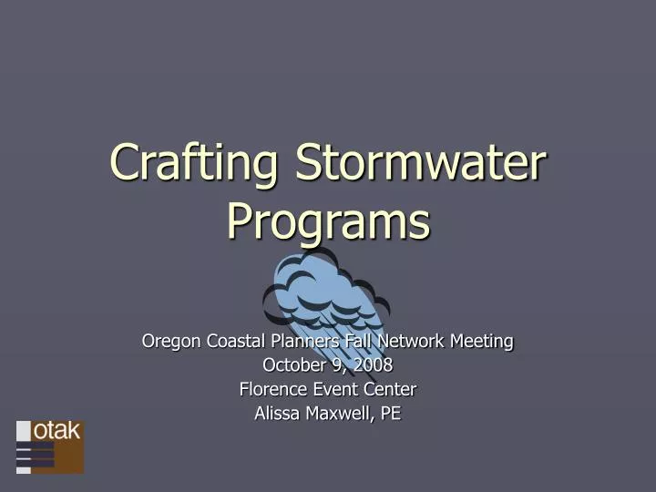 crafting stormwater programs