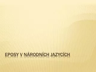 eposy v n rodn ch jazyc ch