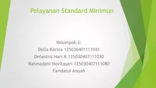 pelayanan standard minimun