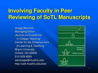 Involving Faculty in Peer Reviewing of SoTL Manuscripts