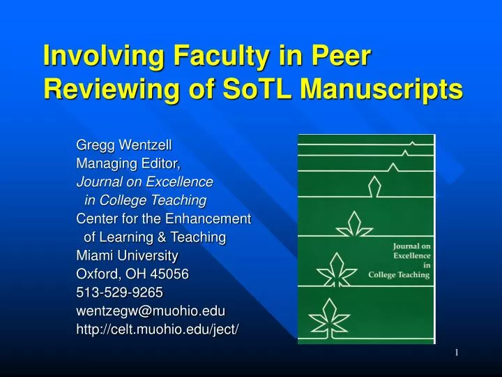 involving faculty in peer reviewing of sotl manuscripts