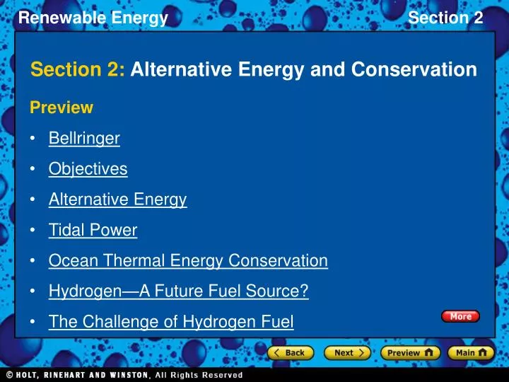 section 2 alternative energy and conservation