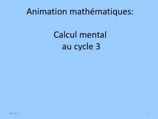 animation math matiques calcul mental au cycle 3