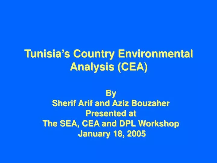 tunisia s country environmental analysis cea