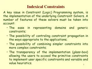 Indexical Constraints