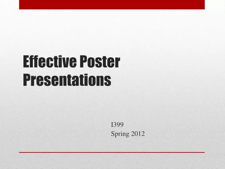 effective poster presentations