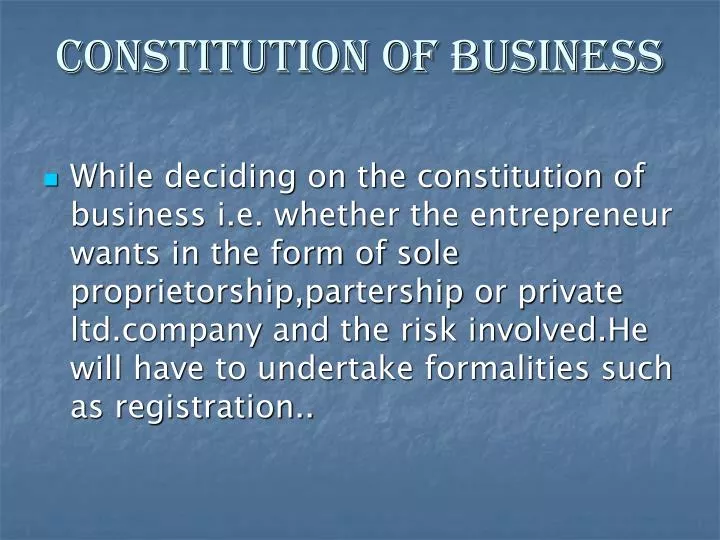 constitution of business