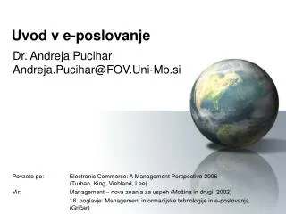 uvod v e poslovanje
