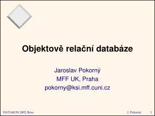 objektov rela n datab ze