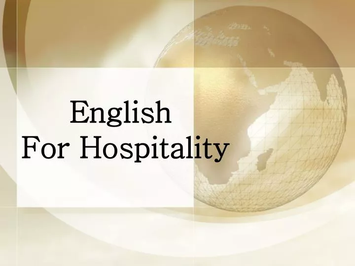 english for hospitality