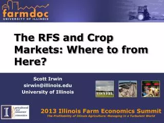 The RFS and Crop Markets: Where to from Here?