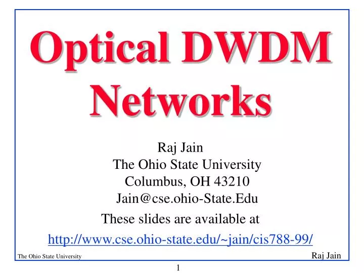 optical dwdm networks