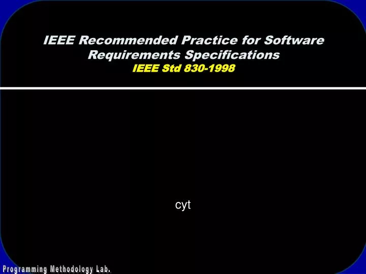 ieee recommended practice for software requirements specifications ieee std 830 1998