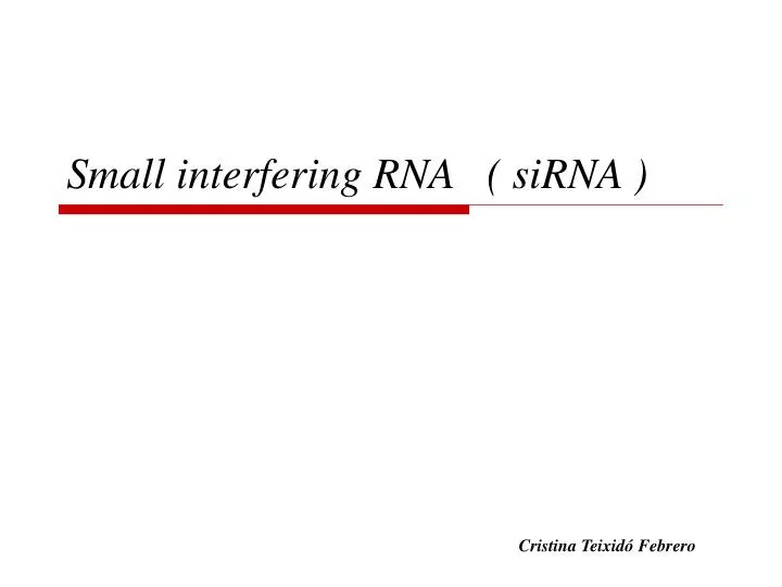 small interfering rna sirna