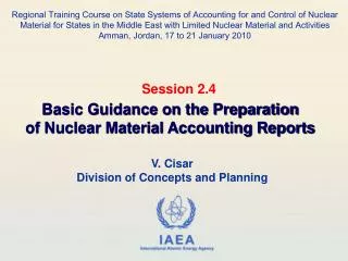 V. Cisar Division of Concepts and Planning