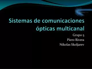 sistemas de comunicaciones pticas multicanal