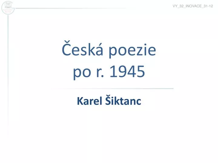 esk poezie po r 1945