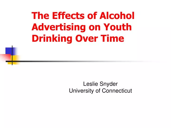 the effects of alcohol advertising on youth drinking over time