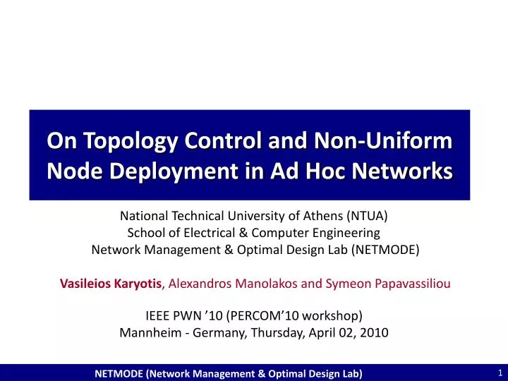 on topology control and non uniform node deployment in ad hoc networks