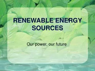renewable energy sources