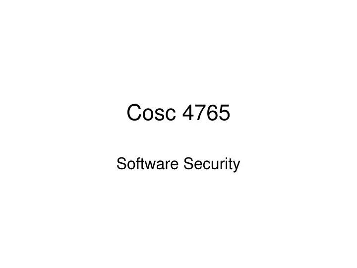 cosc 4765