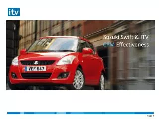 Suzuki Swift &amp; ITV CPM Effectiveness
