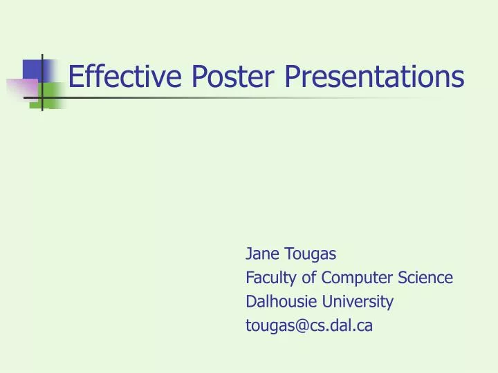 effective poster presentations