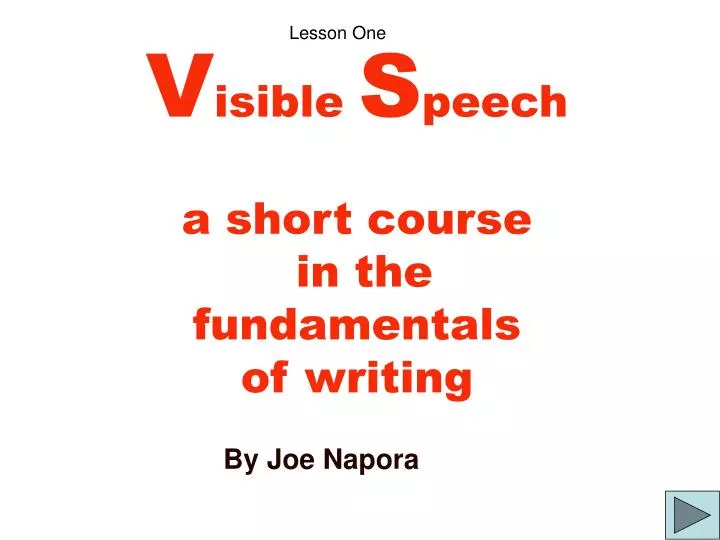 v isible s peech a short course in the fundamentals of writing