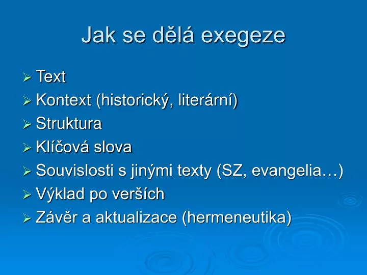 jak se d l exegeze