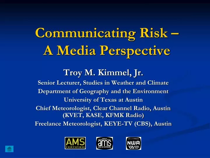 communicating risk a media perspective