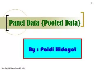 panel data pooled data