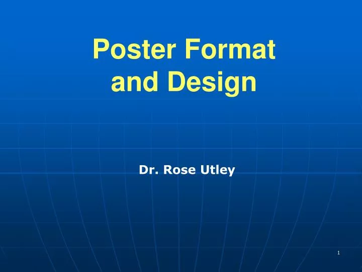 poster format and design