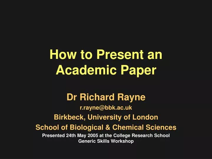 how to present an academic paper