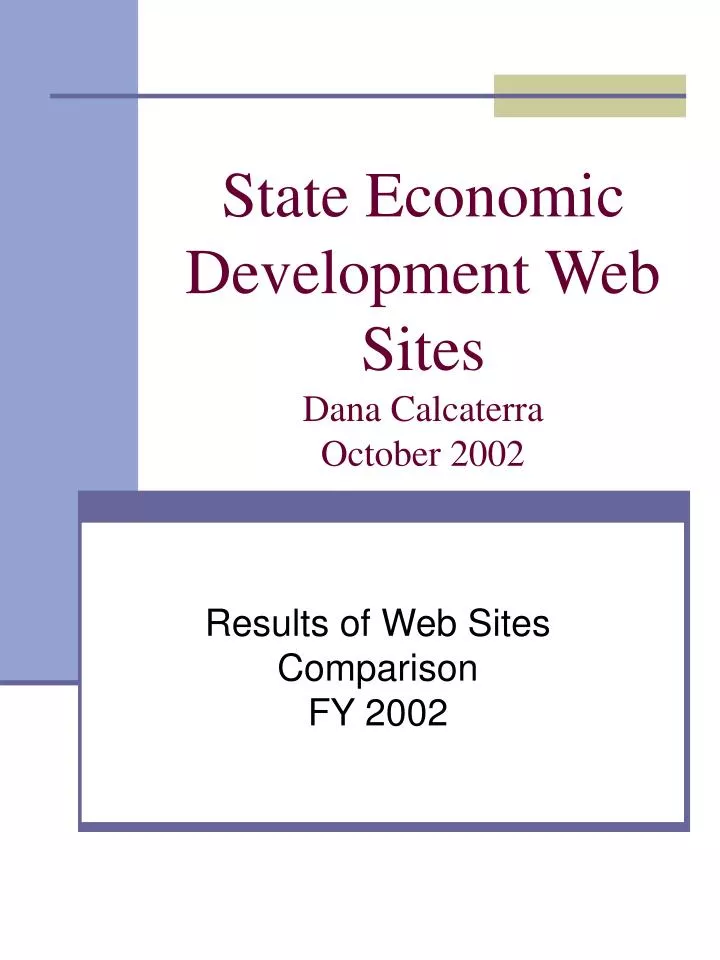 state economic development web sites dana calcaterra october 2002